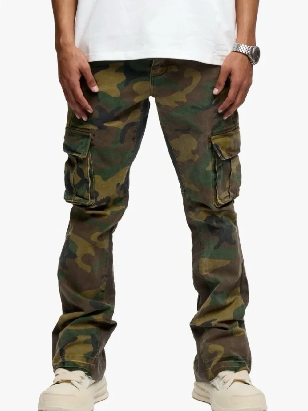 Valabasas Camo Patchwork Cargo Flare Pants Men’s Size 32